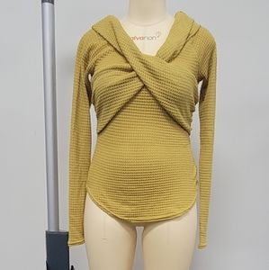 Free People waffle Crossover top